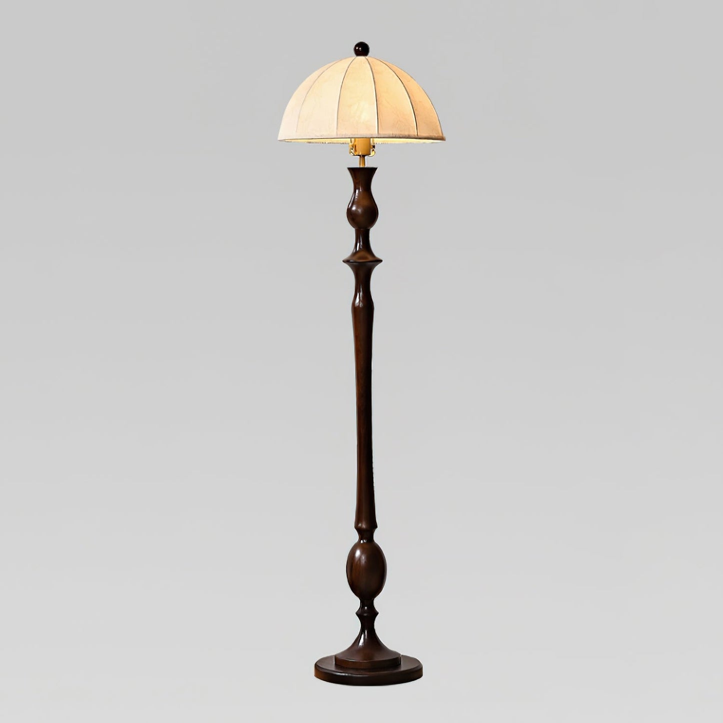 Windsor Vintage Floor Lamp ∅ 15.7″ x H 60.2″ / Walnut Color & White / US Plug Floor lamp