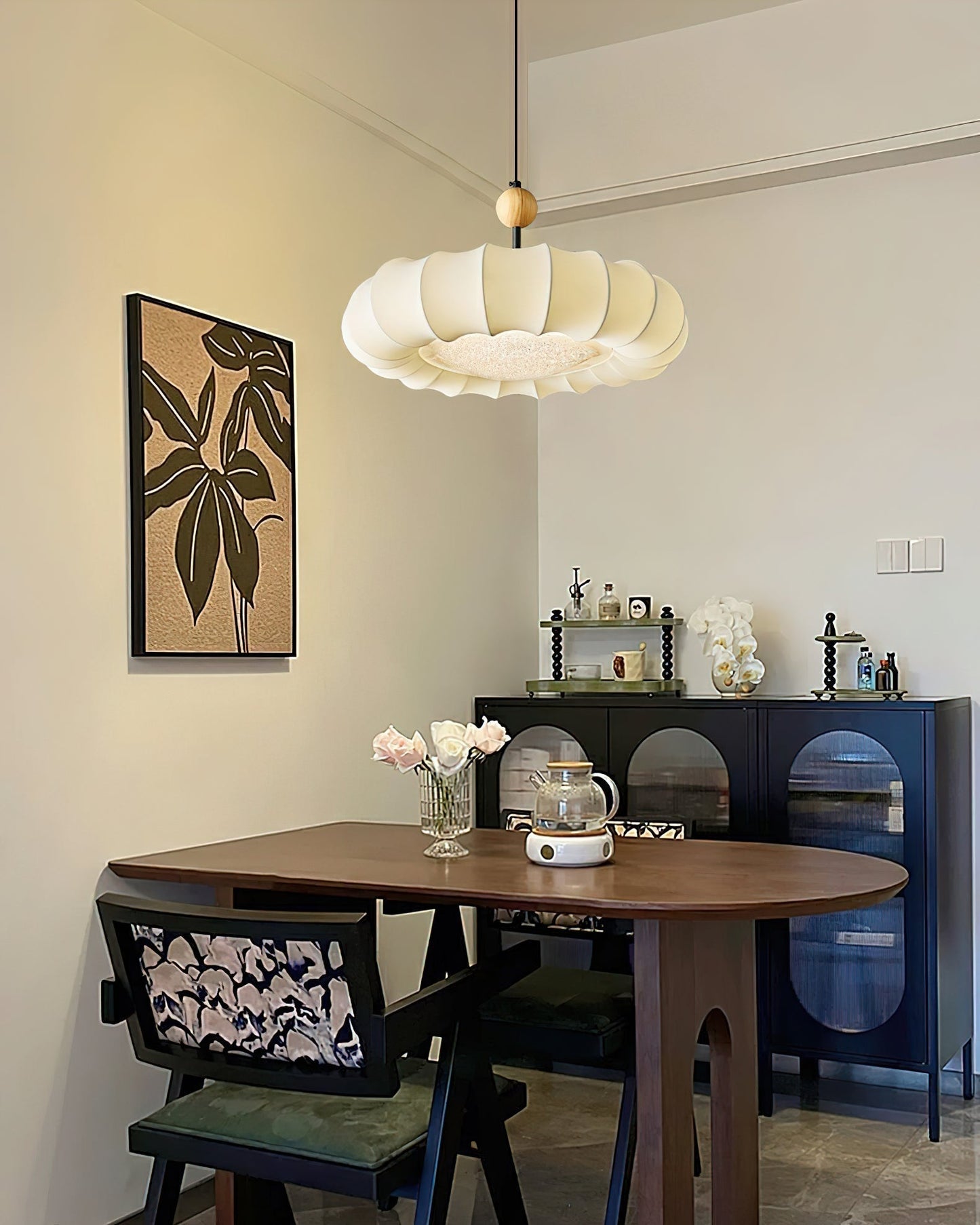 Winnie Veil Pendant Light ∅ 19.7″ x H 11″ / Dia 50cm x H 28cm / Beige Pendant light