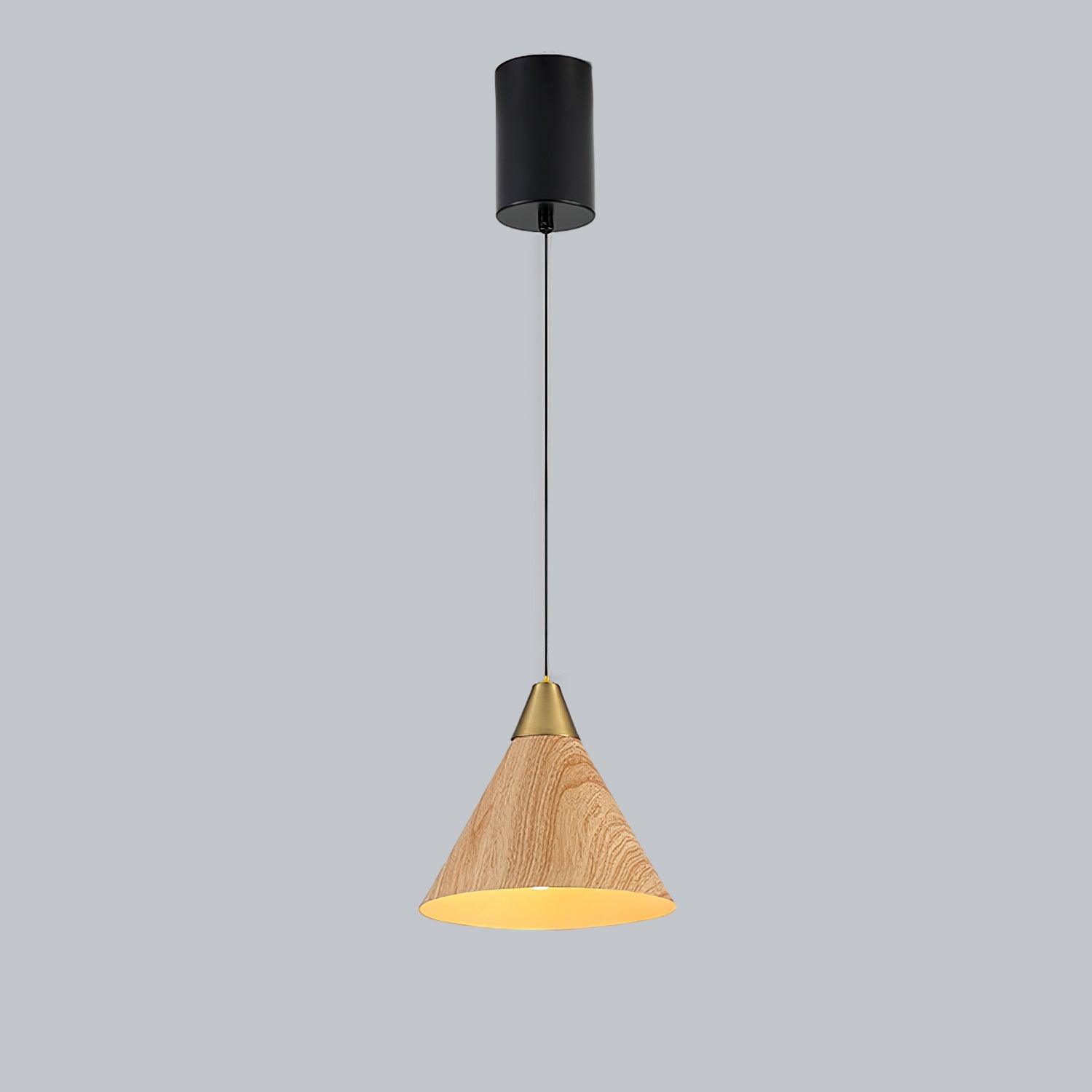 Wood Grain Pendant Lamp Model A ∅ 7.1″ x H 5.5″ / Dia 18cm x H 14cm / Wood color / Warm Light Pendant light