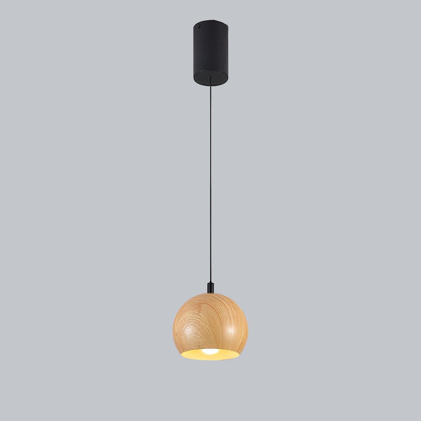 Wood Grain Pendant Lamp Model B ∅ 5.9″ x H 5.1″ / Dia 15cm x H 13cm / Wood color / Warm Light Pendant light