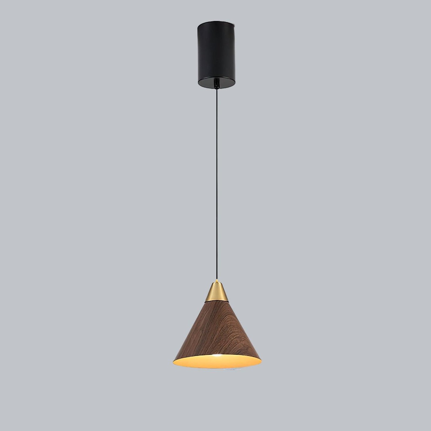 Wood Grain Pendant Lamp Model A ∅ 7.1″ x H 5.5″ / Dia 18cm x H 14cm / Walnut color / Warm Light Pendant light