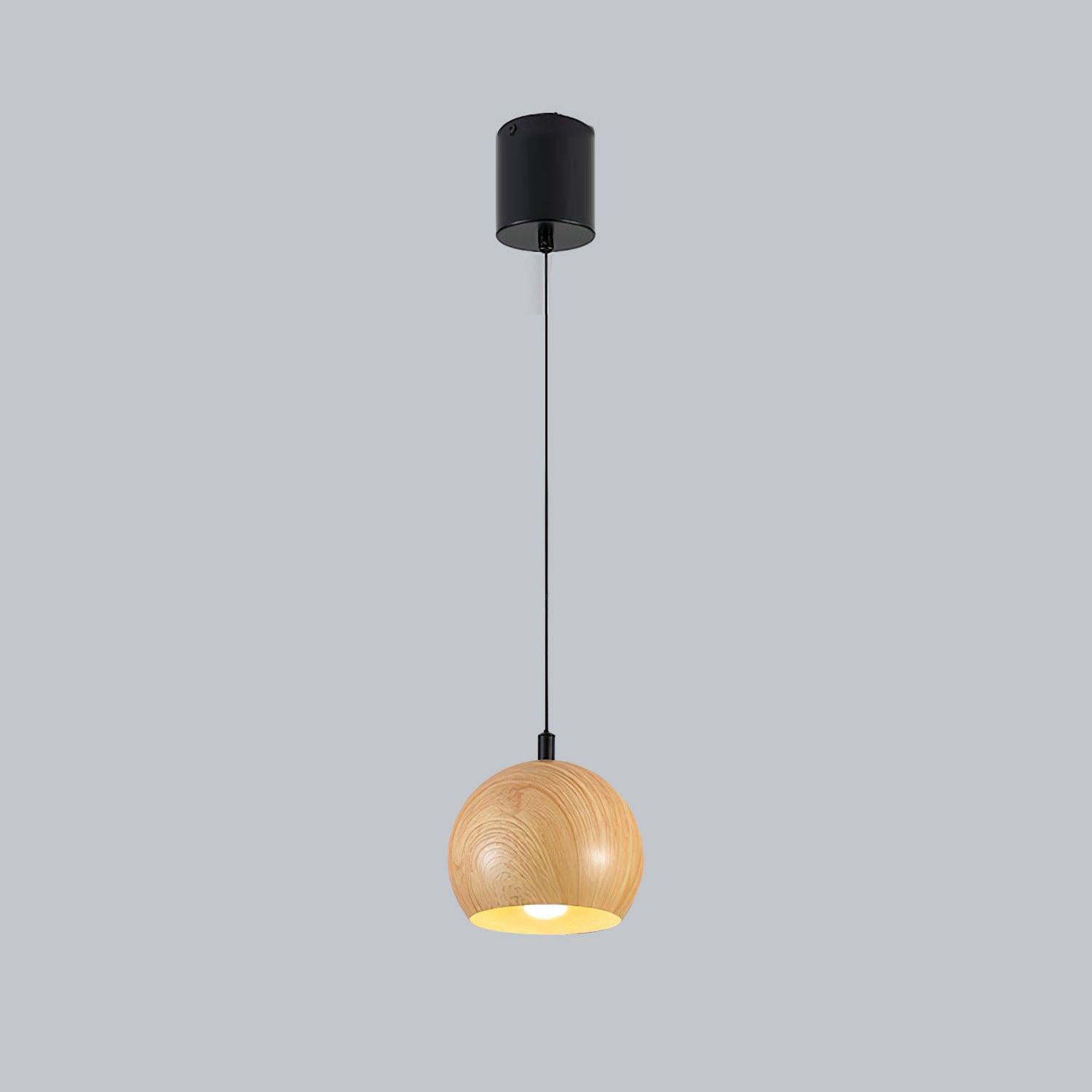 Timeless Grain Pendant Lamp Model A ∅ 7.1″ x H 5.5″ / Dia 18cm x H 14cm / Wood Grain Hydrographics / Warm Light 1001