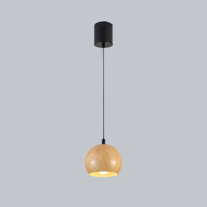 Timeless Grain Pendant Lamp Model A ∅ 7.1″ x H 5.5″ / Dia 18cm x H 14cm / Wood Grain Hydrographics / Warm Light 1001