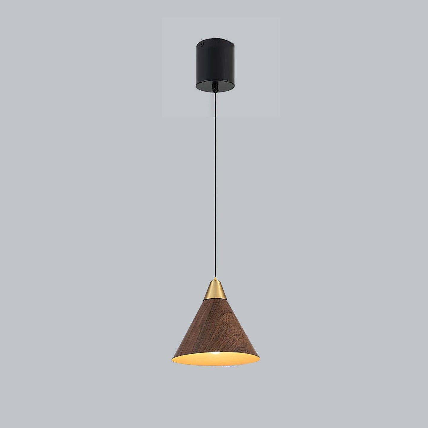 Timeless Grain Pendant Lamp Model B ∅ 5.9″ x H 5.1″ / Dia 15cm x H 13cm / Walnut Grain Hydrographics / Warm Light 1001