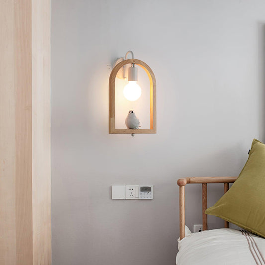 Wood Bird Resin Wall Light Wall lamp