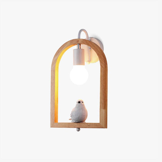 Wood Bird Resin Wall Light Wall lamp