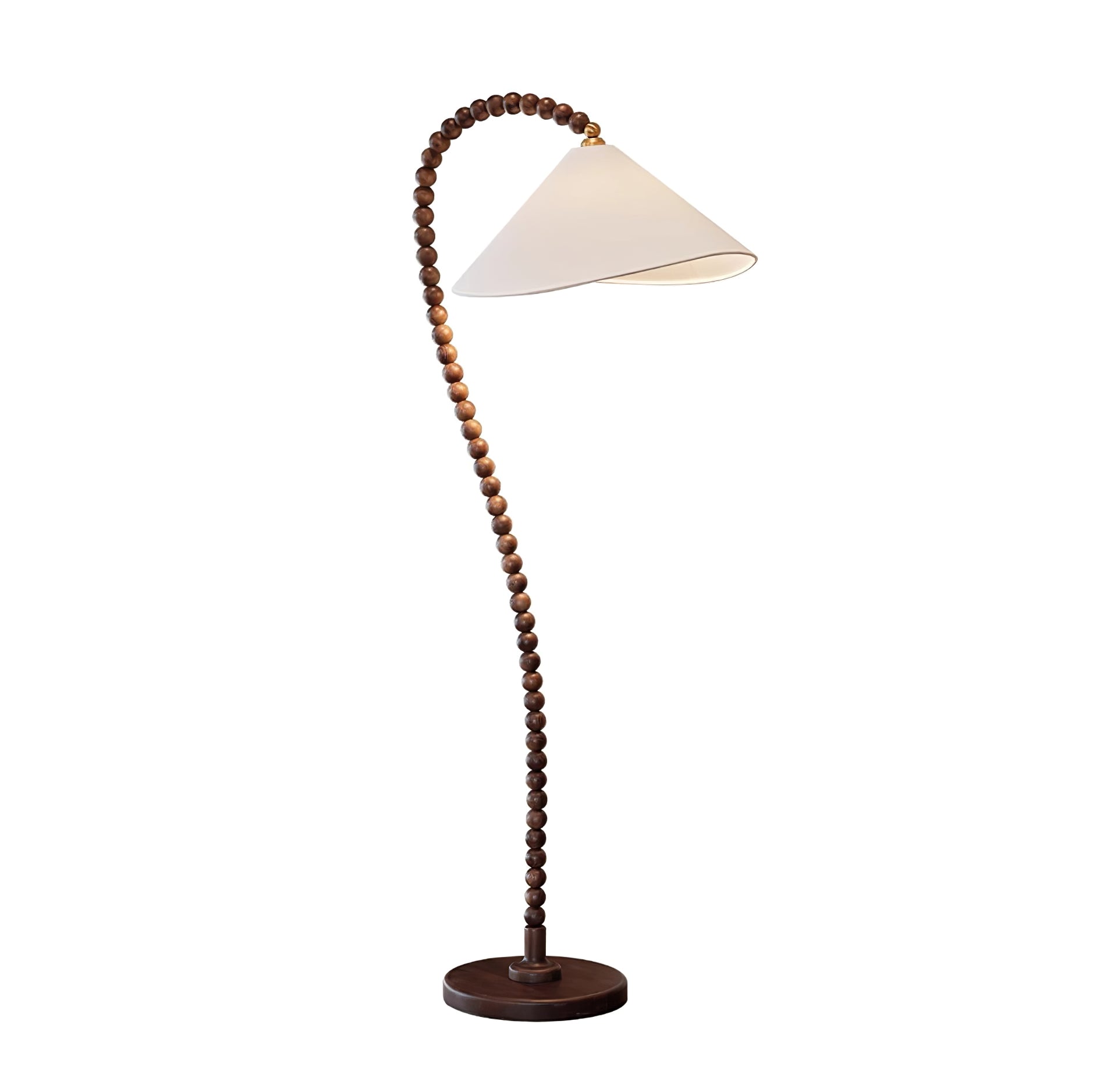 Wooden Bead Floor Lamp Model A ∅ 21.7″ x H 66.9″ / Walnut Color / US Plug Floor lamp