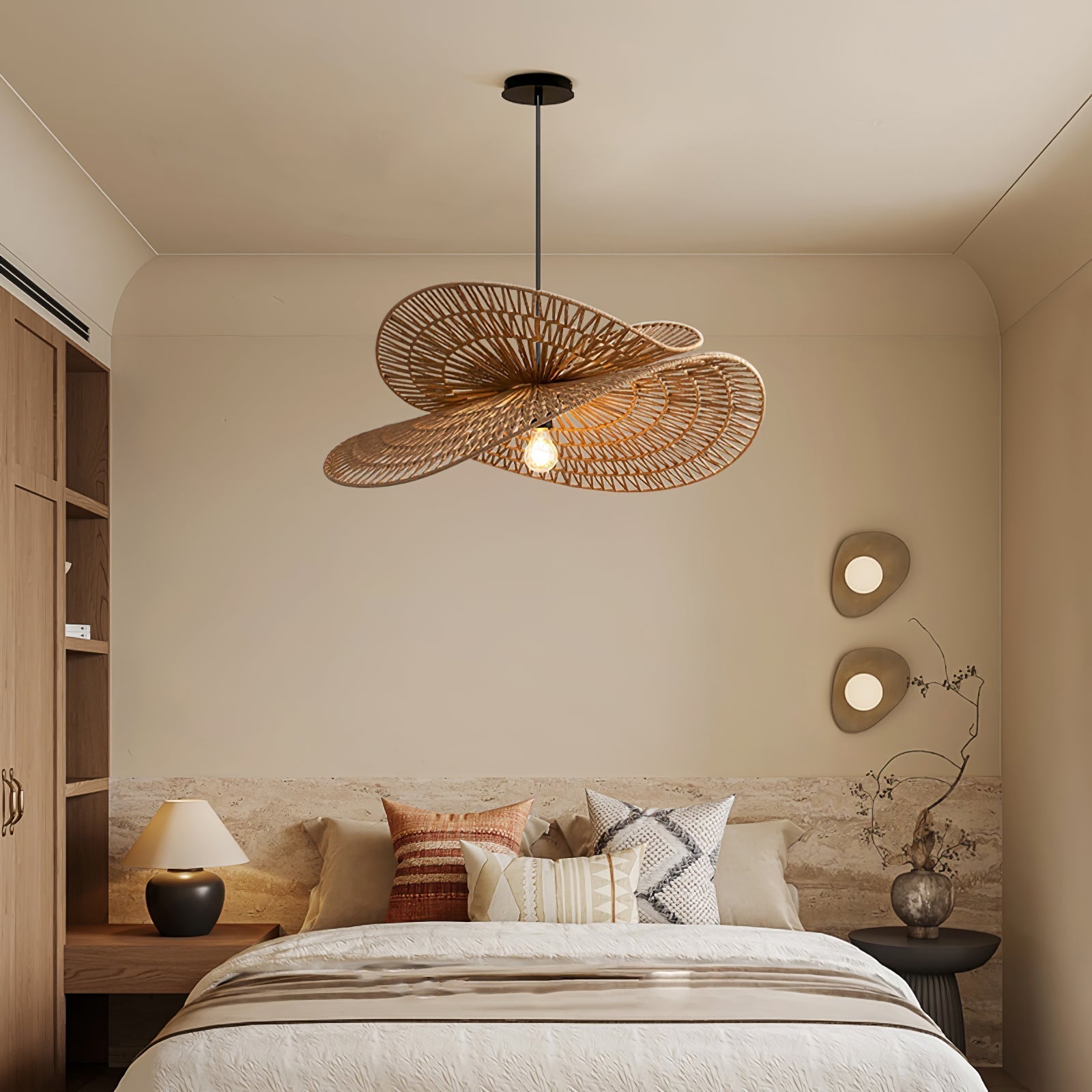 Woven Breeze Pendant Light ∅ 19.7″ x H 7.9″ / Natural hemp color 1001 pendant Lamp