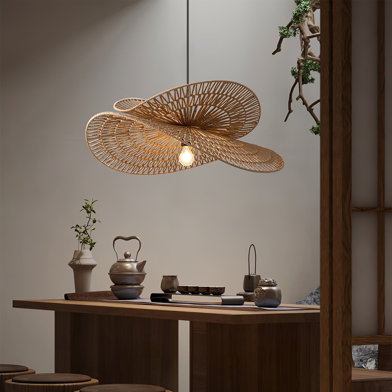 Woven Breeze Pendant Light ∅ 19.7″ x H 7.9″ / Natural hemp color 1001 pendant Lamp