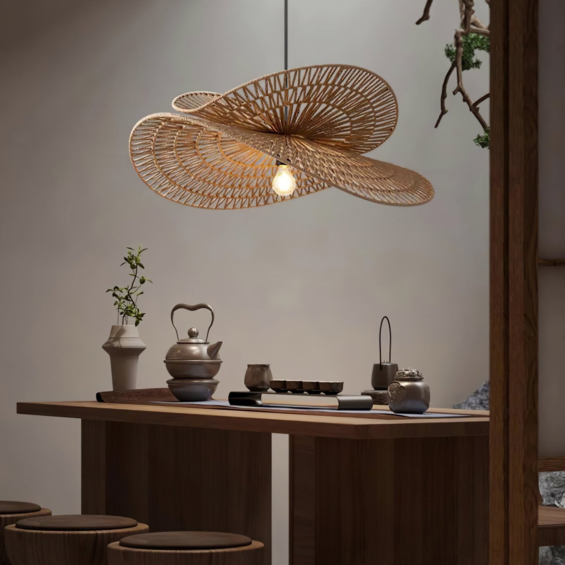 Woven Breeze Pendant Light ∅ 19.7″ x H 7.9″ / Natural hemp color 1001 pendant Lamp