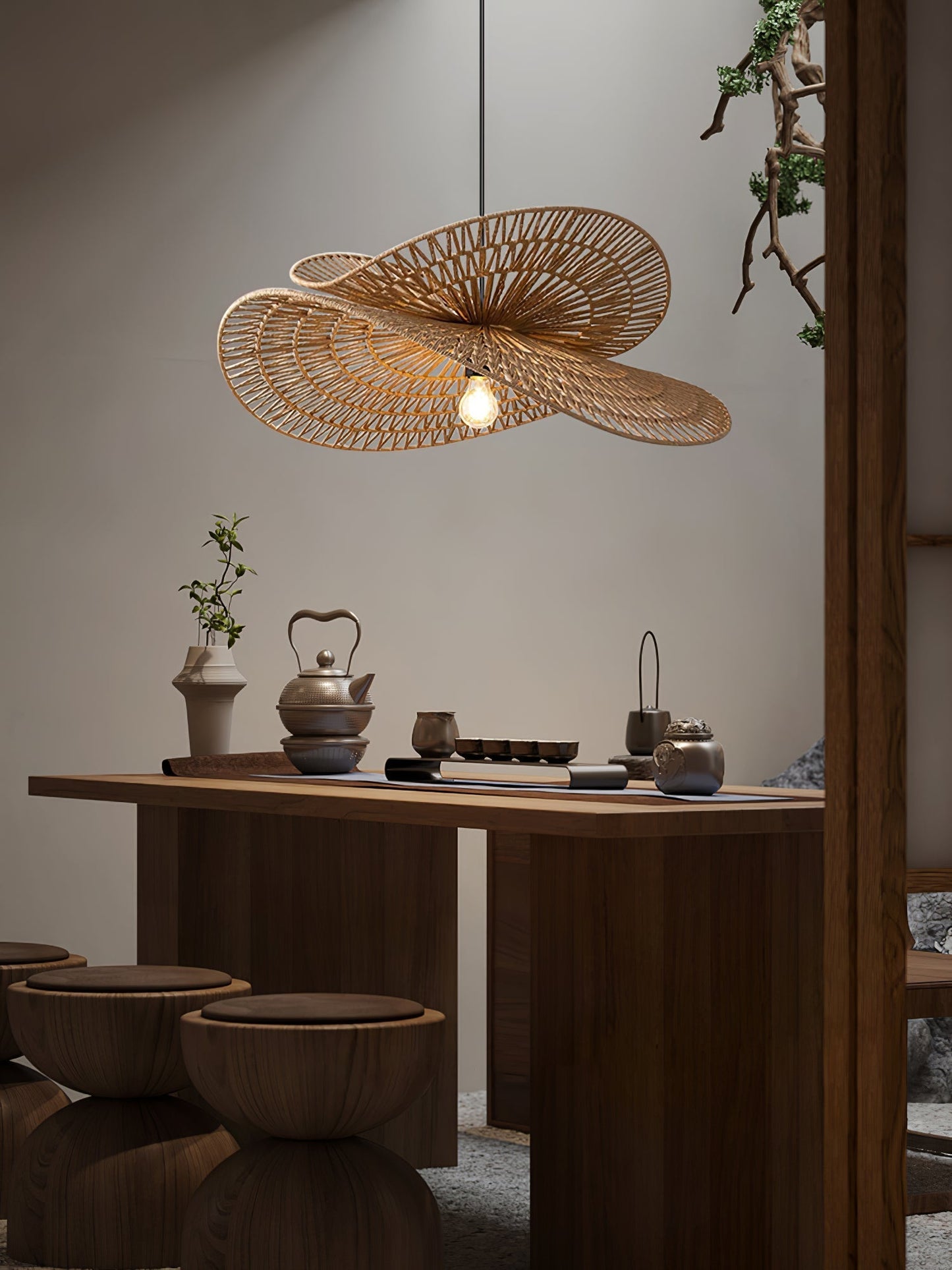Woven Breeze Pendant Light ∅ 19.7″ x H 7.9″ / Natural hemp color 1001 pendant Lamp