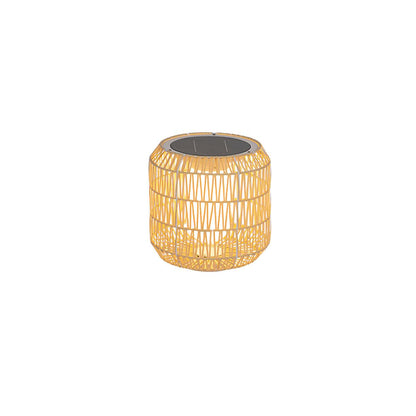 Woven Rattan Outdoor Lamp ∅ 12.2″ x H 11″ / Dia 31cm x H 28cm / Warm Light / Model B: Solar-Powered Version Outdoor