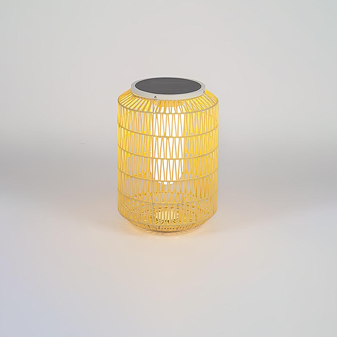 Woven Rattan Outdoor Lamp ∅ 12.2″ x H 16.1″ / Dia 31cm x H 41cm / Warm Light / Model B: Solar-Powered Version Outdoor