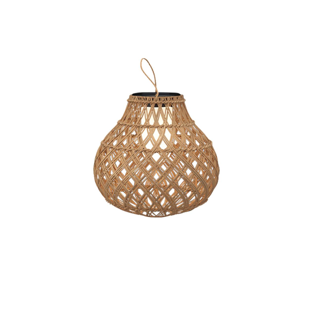 Woven Sphere Lantern Outdoor Lamp ∅ 13.4″ x H 13.4″ / Dia 34cm x H 34cm / Model B: Solar-Powered Version / Warm Light