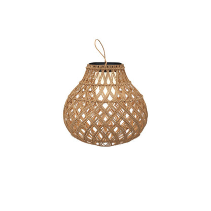 Woven Sphere Lantern Outdoor Lamp ∅ 13.4″ x H 13.4″ / Dia 34cm x H 34cm / Model B: Solar-Powered Version / Warm Light