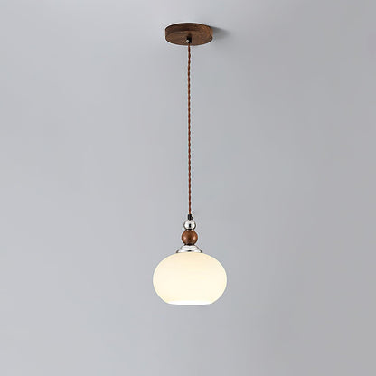Yisi Po Pendant Lamp ∅ 7.1″ x H 4.7″ / Dia 18cm x H 12cm / Walnut color & Chrome Pendant light