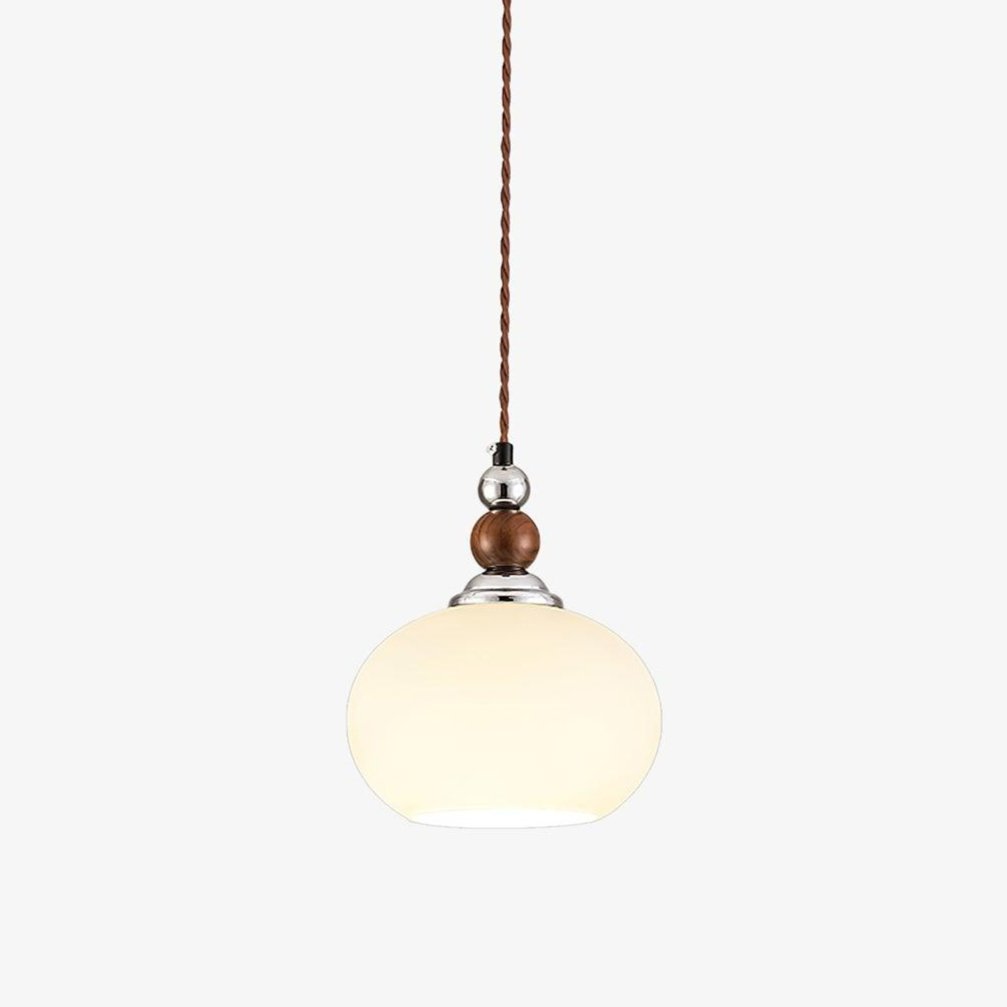 Yisi Po Pendant Lamp ∅ 7.1″ x H 4.7″ / Dia 18cm x H 12cm / Walnut color & Chrome Pendant light