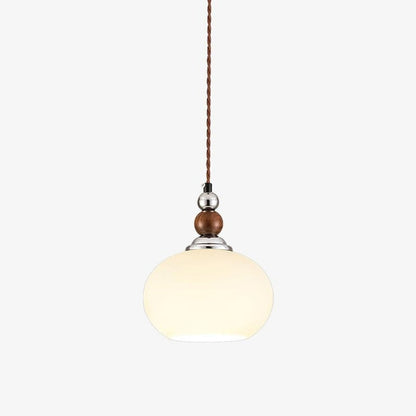 Yisi Po Pendant Lamp ∅ 7.1″ x H 4.7″ / Dia 18cm x H 12cm / Walnut color & Chrome Pendant light