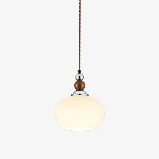 Yisi Po Pendant Lamp ∅ 7.1″ x H 4.7″ / Dia 18cm x H 12cm / Walnut color & Chrome Pendant light