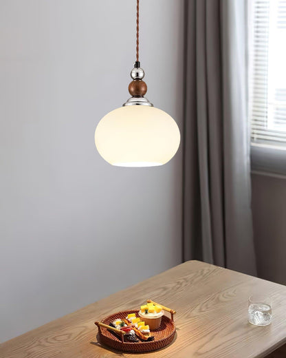 Yisi Po Pendant Lamp ∅ 7.1″ x H 4.7″ / Dia 18cm x H 12cm / Walnut color & Chrome Pendant light