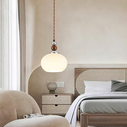 Yisi Po Pendant Lamp ∅ 7.1″ x H 4.7″ / Dia 18cm x H 12cm / Walnut color & Chrome Pendant light