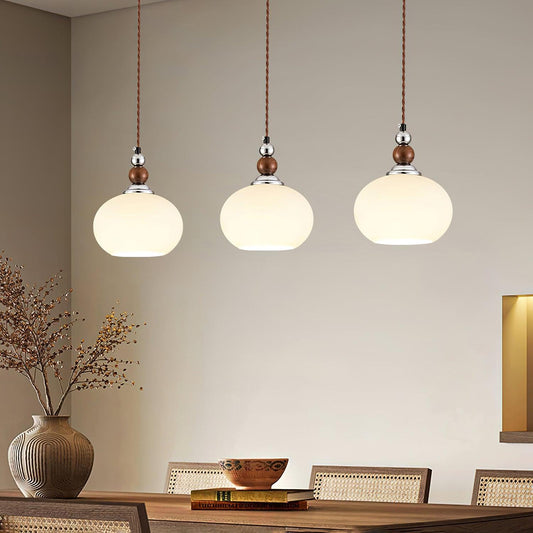 Yisi Po Pendant Lamp ∅ 7.1″ x H 4.7″ / Dia 18cm x H 12cm / Walnut color & Chrome Pendant light