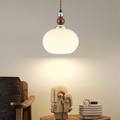 Yisi Po Pendant Lamp ∅ 7.1″ x H 4.7″ / Dia 18cm x H 12cm / Walnut color & Chrome Pendant light