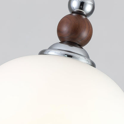 Yisi Po Pendant Lamp ∅ 7.1″ x H 4.7″ / Dia 18cm x H 12cm / Walnut color & Chrome Pendant light