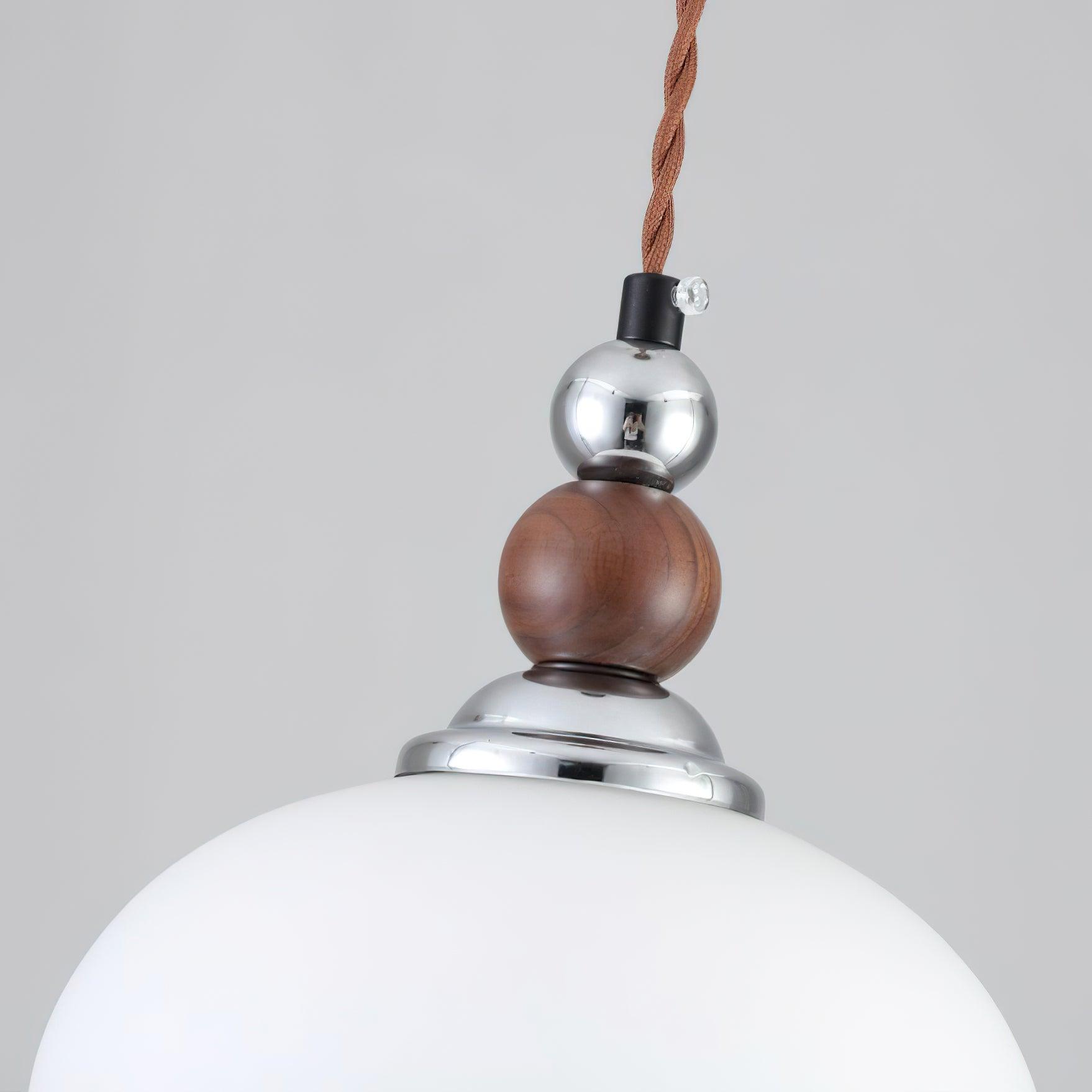 Yisi Po Pendant Lamp ∅ 7.1″ x H 4.7″ / Dia 18cm x H 12cm / Walnut color & Chrome Pendant light