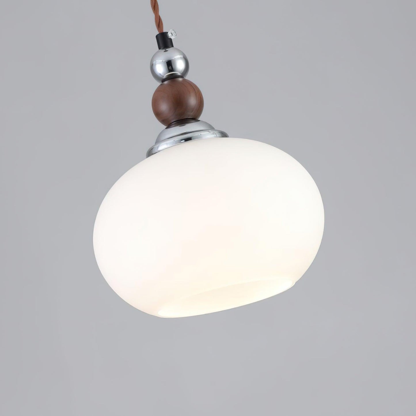Yisi Po Pendant Lamp ∅ 7.1″ x H 4.7″ / Dia 18cm x H 12cm / Walnut color & Chrome Pendant light