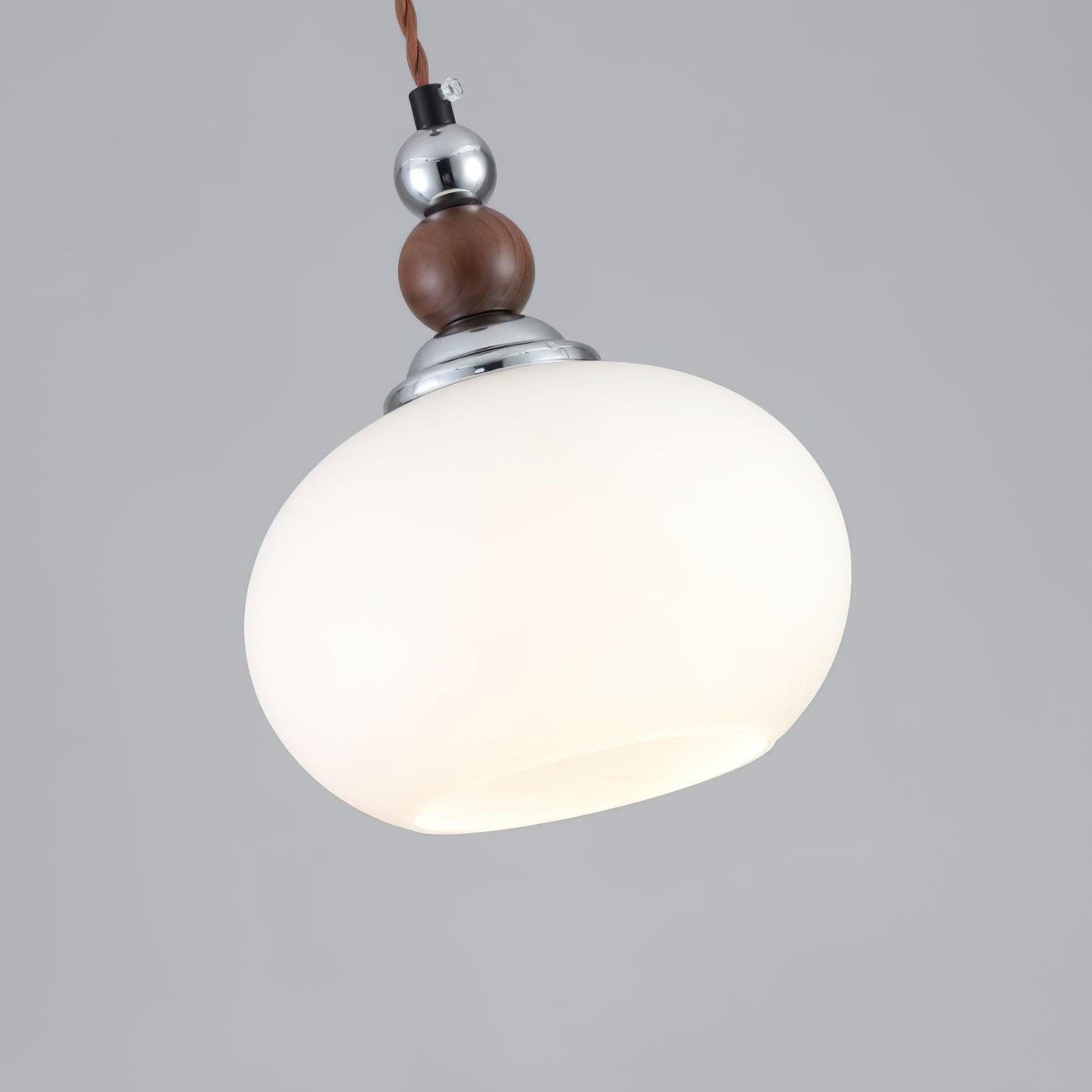 Yisi Po Pendant Lamp ∅ 7.1″ x H 4.7″ / Dia 18cm x H 12cm / Walnut color & Chrome Pendant light
