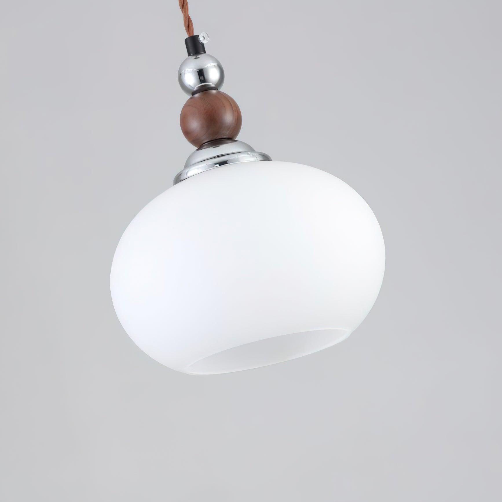 Yisi Po Pendant Lamp ∅ 7.1″ x H 4.7″ / Dia 18cm x H 12cm / Walnut color & Chrome Pendant light