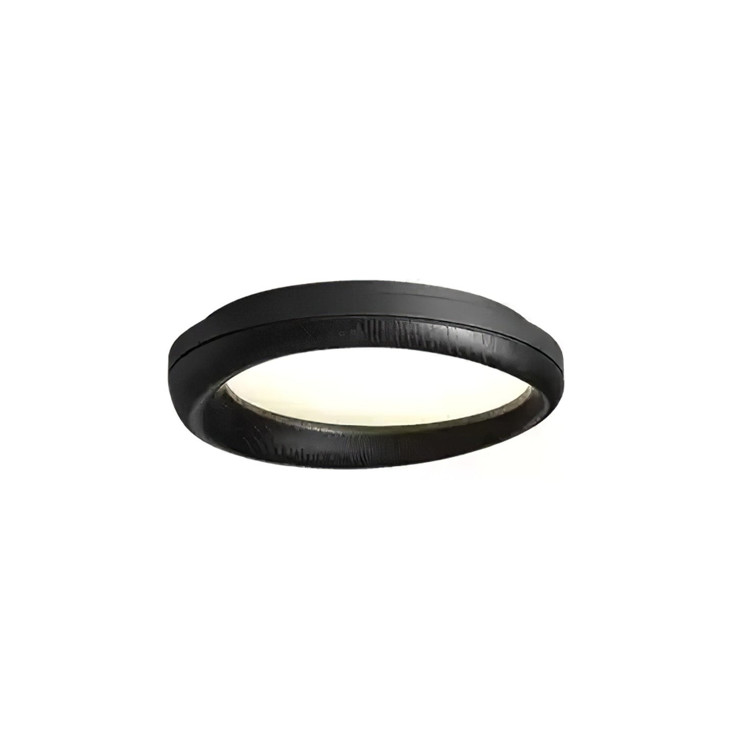 Zenova Wood Ceiling Light ∅ 31.5’’ x H 5.5’’ / Black & Black / Warm Light Ceiling lamp