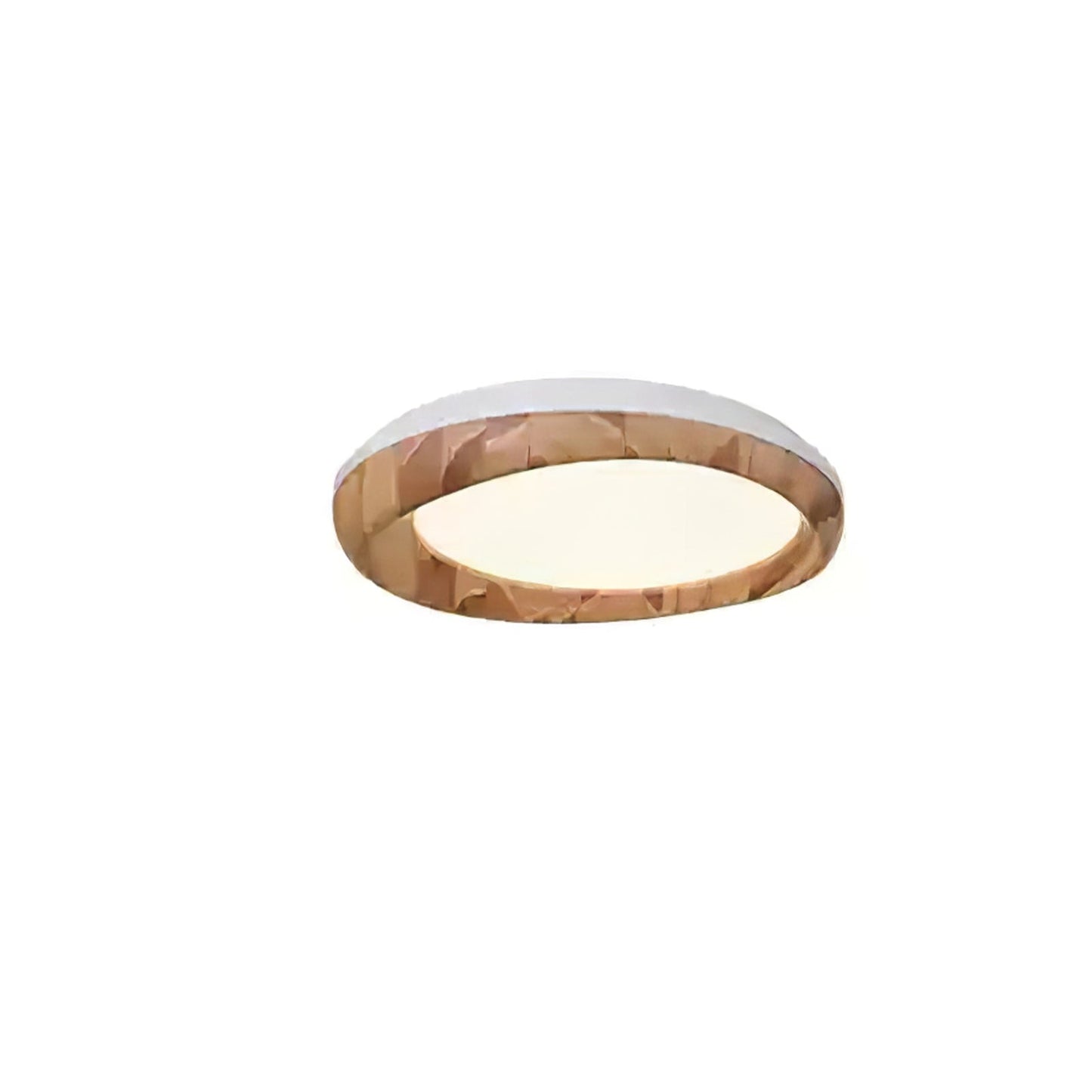 Zenova Wood Ceiling Light ∅ 23.6’’ x H 5.1’’ / White & Wood Color / Warm Light Ceiling lamp