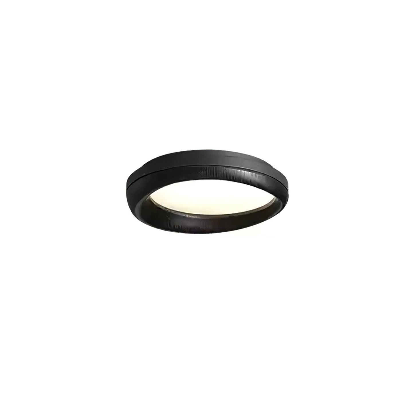 Zenova Wood Ceiling Light ∅ 17.7’’ x H 4.7’’ / Black & Black / Warm Light Ceiling lamp