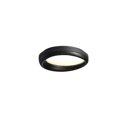 Zenova Wood Ceiling Light ∅ 17.7’’ x H 4.7’’ / Black & Black / Warm Light Ceiling lamp
