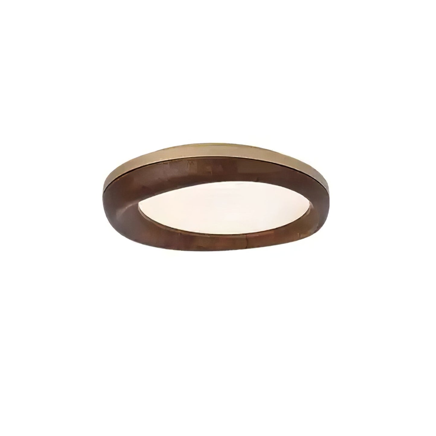 Zenova Wood Ceiling Light ∅ 31.5’’ x H 5.5’’ / Gold & Walnut Color / Warm Light Ceiling lamp