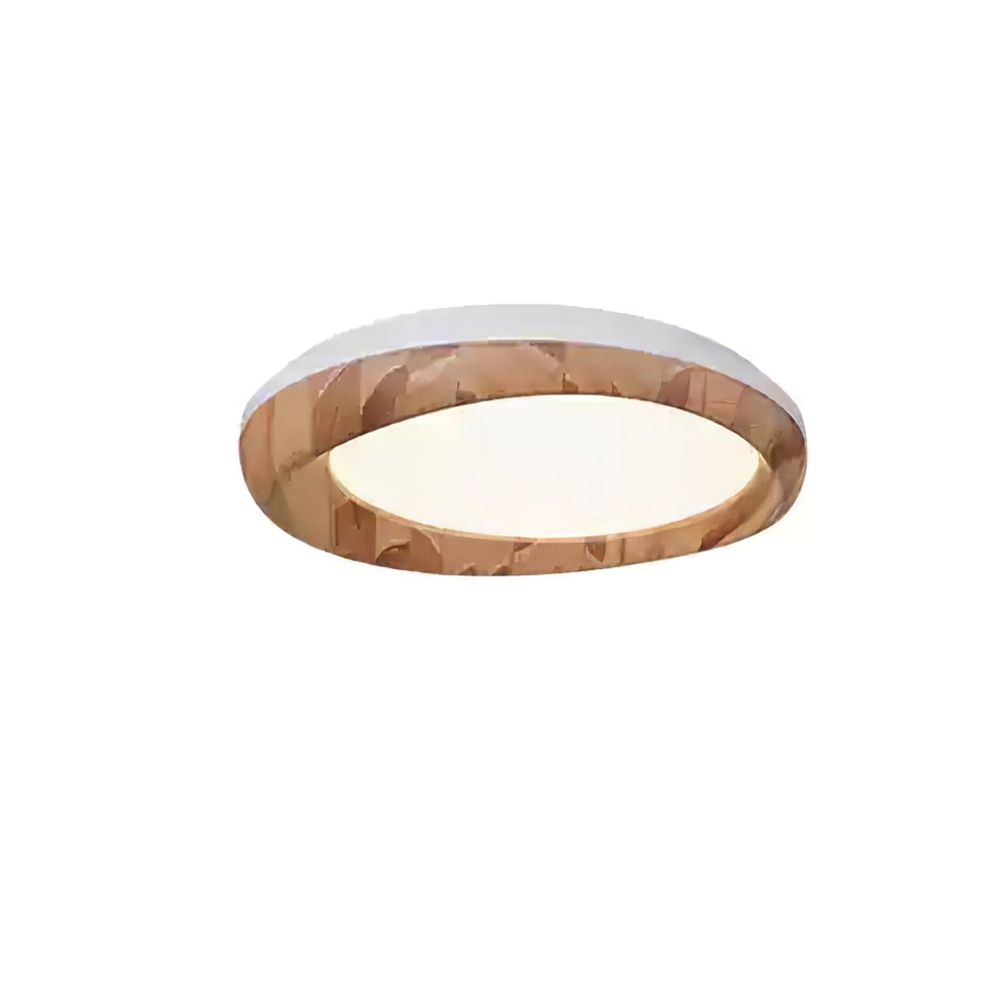 Zenova Wood Ceiling Light ∅ 31.5’’ x H 5.5’’ / White & Wood Color / Warm Light Ceiling lamp