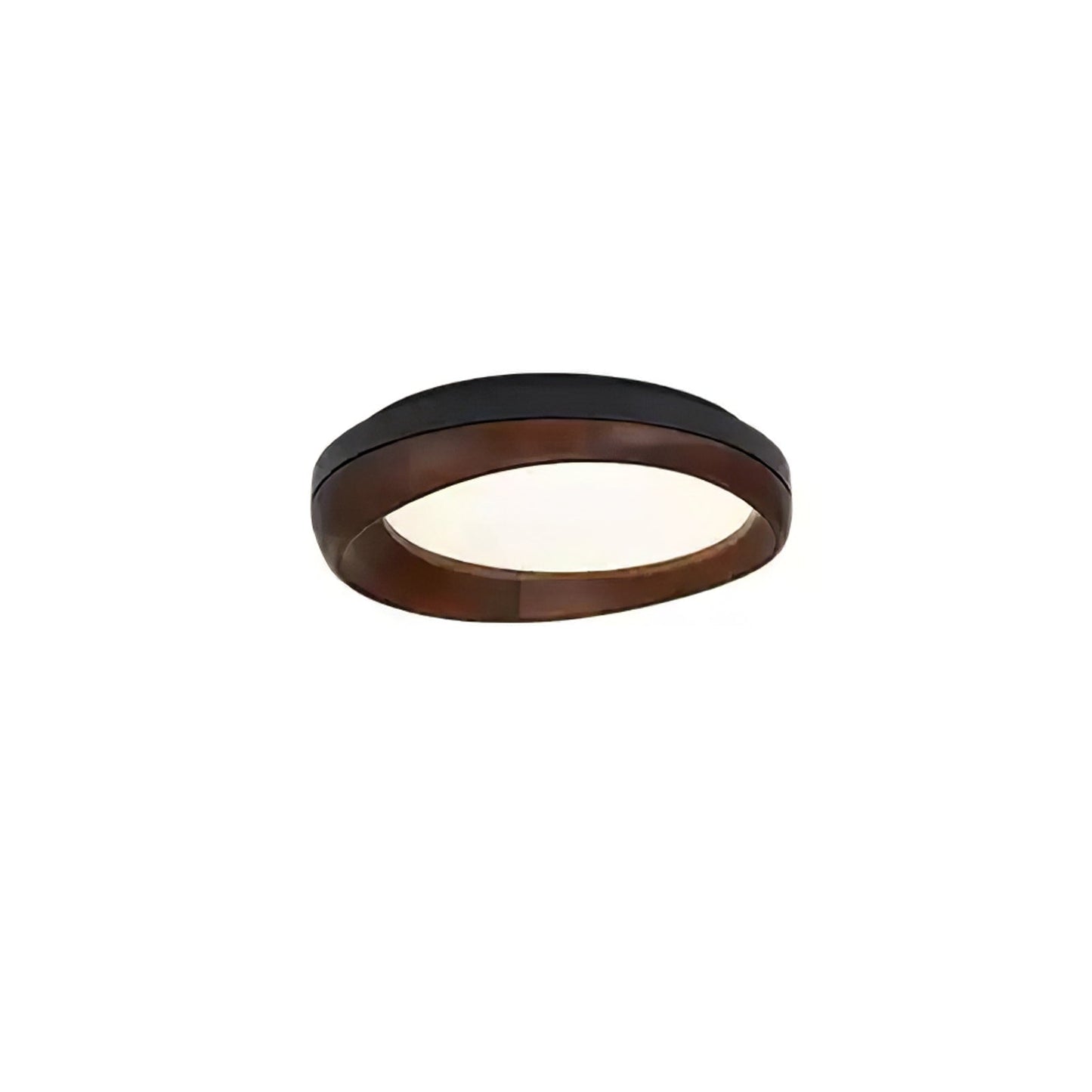 Zenova Wood Ceiling Light ∅ 17.7’’ x H 4.7’’ / Black & Walnut Color / Warm Light Ceiling lamp