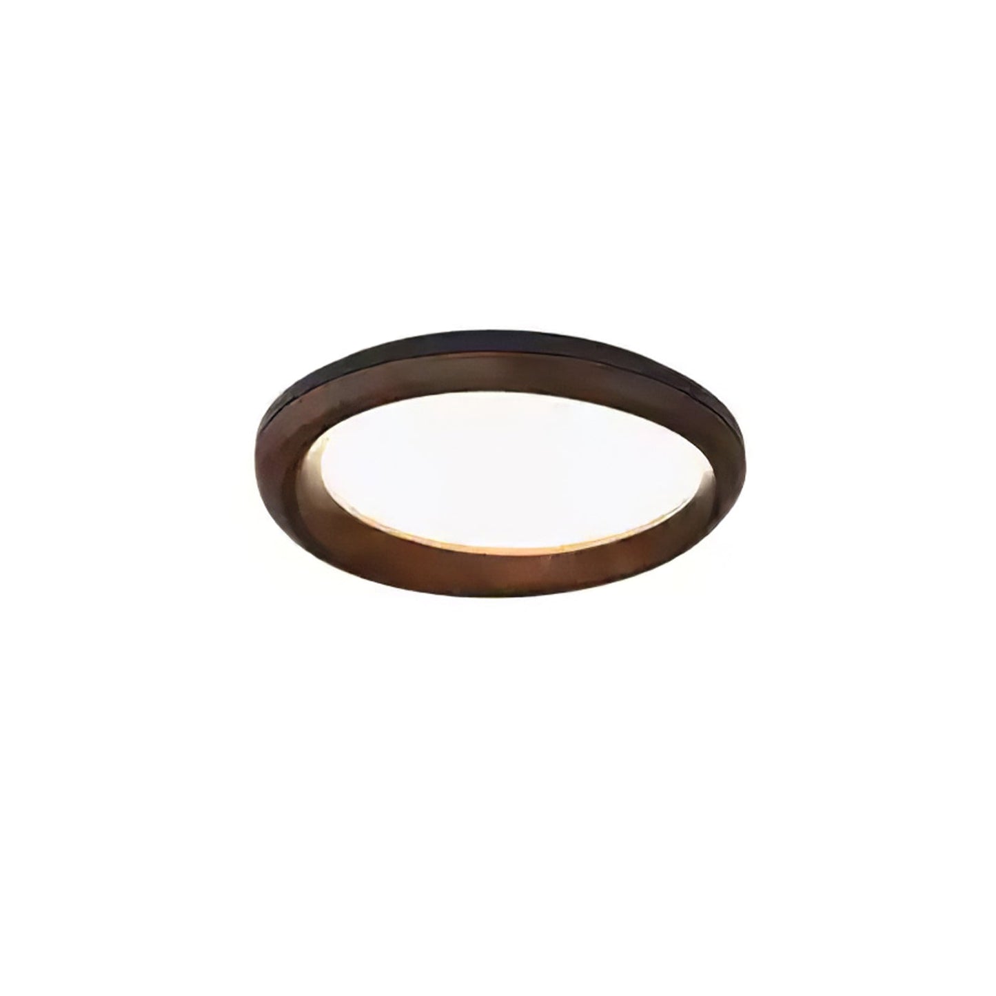 Zenova Wood Ceiling Light ∅ 23.6’’ x H 5.1’’ / Black & Walnut Color / Warm Light Ceiling lamp