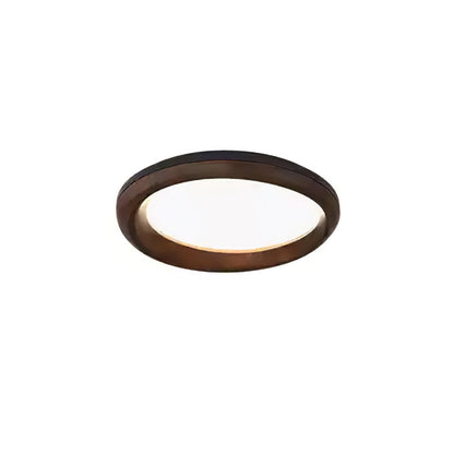 Zenova Wood Ceiling Light ∅ 23.6’’ x H 5.1’’ / Black & Walnut Color / Warm Light Ceiling lamp