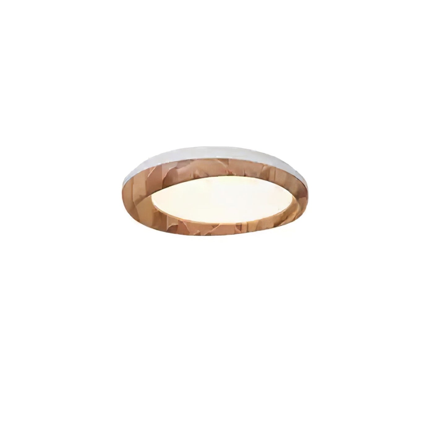 Zenova Wood Ceiling Light ∅ 17.7’’ x H 4.7’’ / White & Wood Color / Warm Light Ceiling lamp