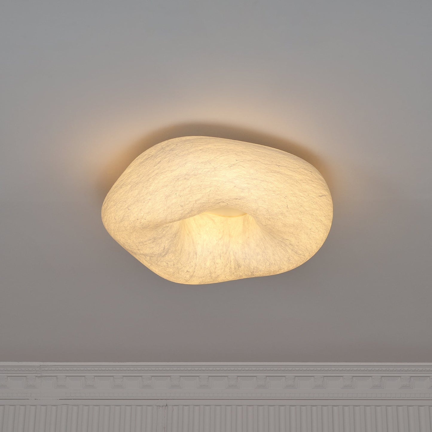 Yunduo Silk Ceiling Lamp ∅ 19.7″ x H 7″ / Dia 50cm x H 18cm (Power ~20W) / White / Warm Light Ceiling lamp
