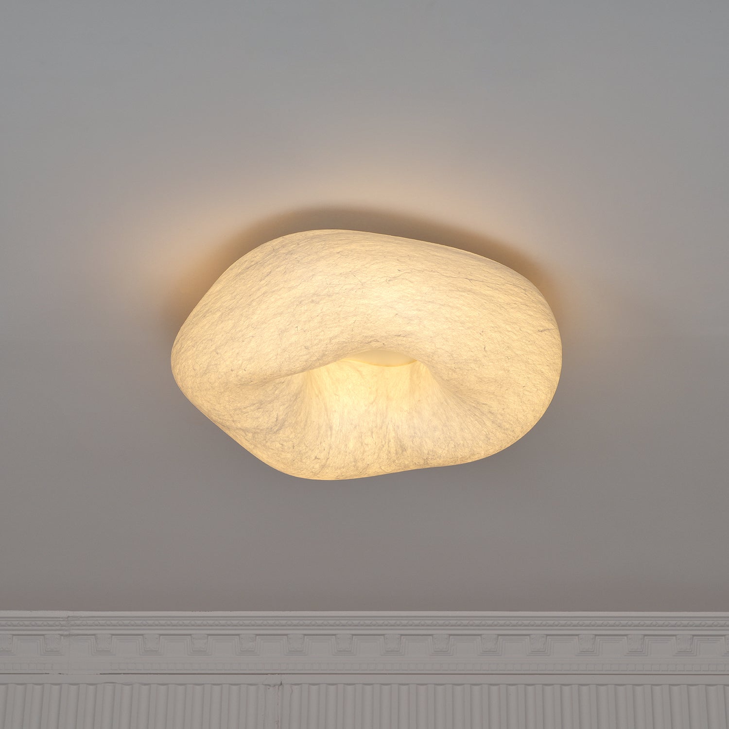 Yunduo Silk Ceiling Lamp ∅ 19.7″ x H 7″ / Dia 50cm x H 18cm (Power ~20W) / White / Warm Light Ceiling lamp