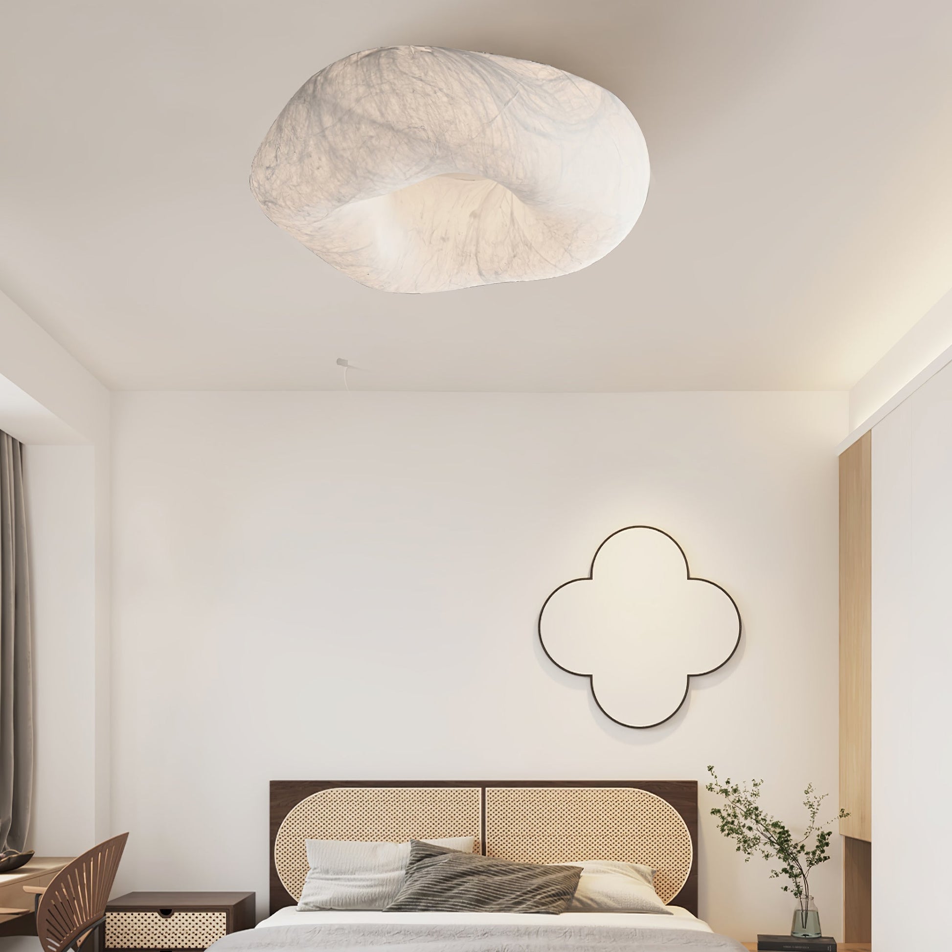 Yunduo Silk Ceiling Lamp ∅ 19.7″ x H 7″ / Dia 50cm x H 18cm (Power ~20W) / White / Warm Light Ceiling lamp