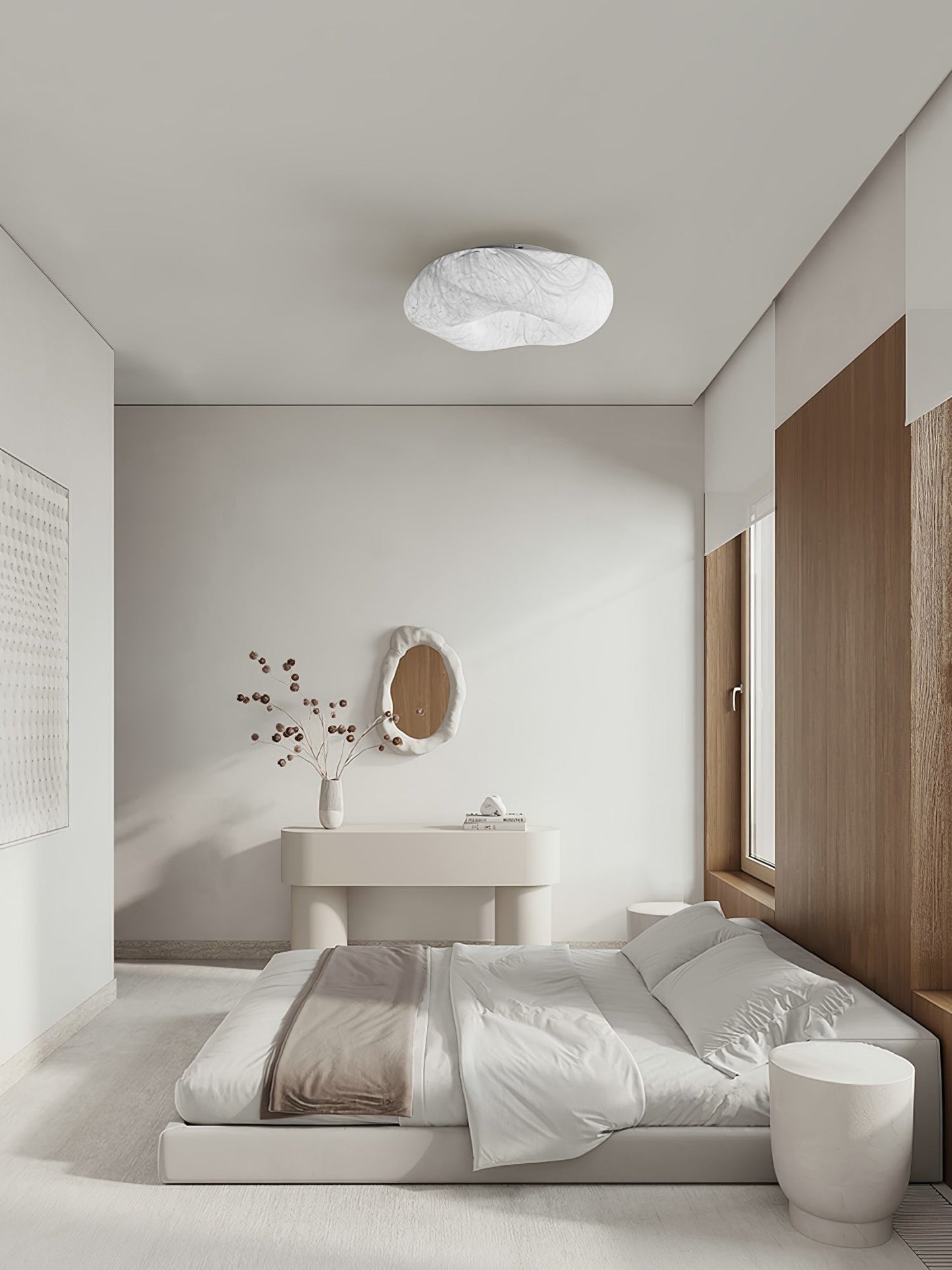 Yunduo Silk Ceiling Lamp ∅ 19.7″ x H 7″ / Dia 50cm x H 18cm (Power ~20W) / White / Warm Light Ceiling lamp
