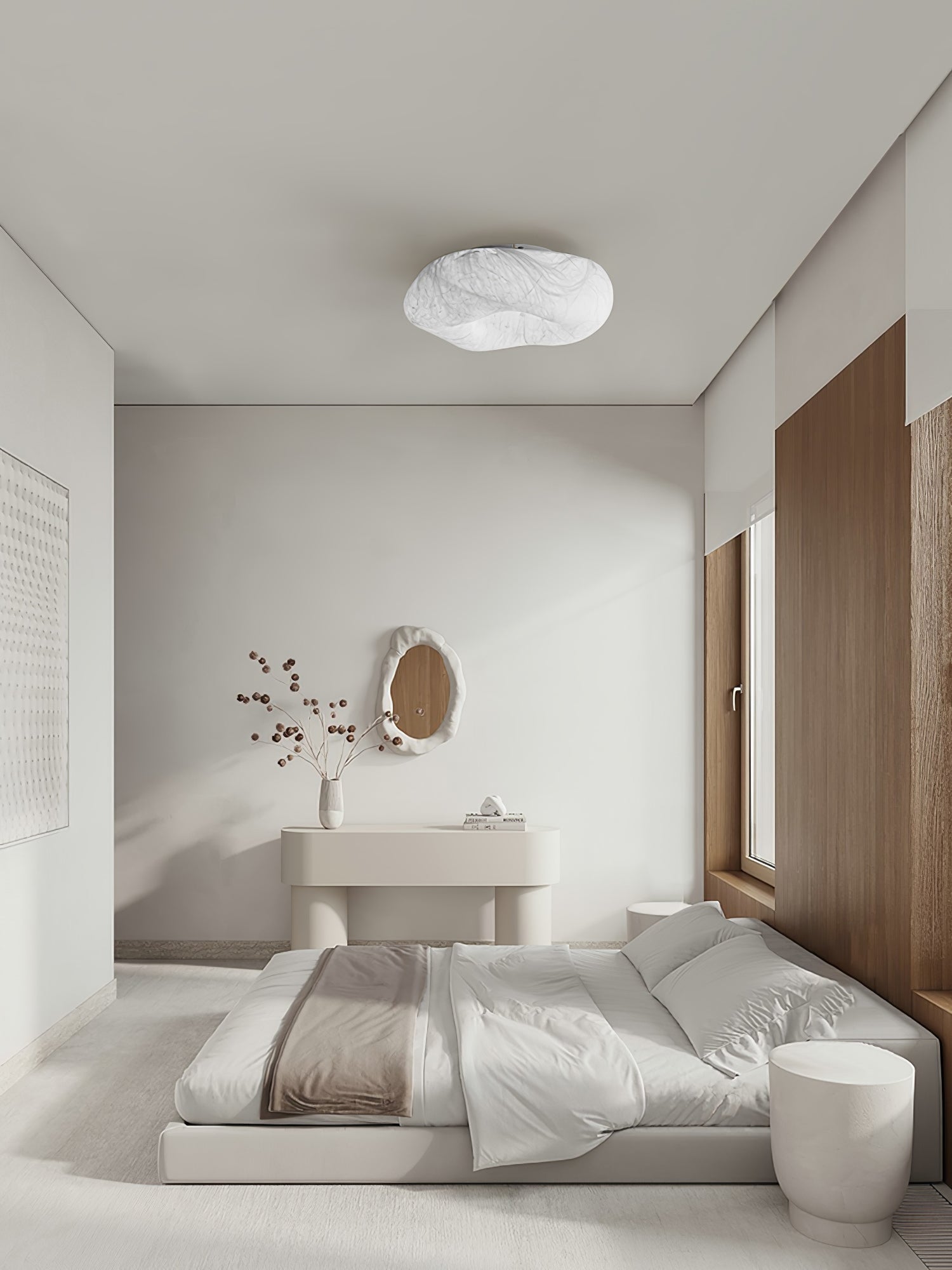 Yunduo Silk Ceiling Lamp ∅ 19.7″ x H 7″ / Dia 50cm x H 18cm (Power ~20W) / White / Warm Light Ceiling lamp