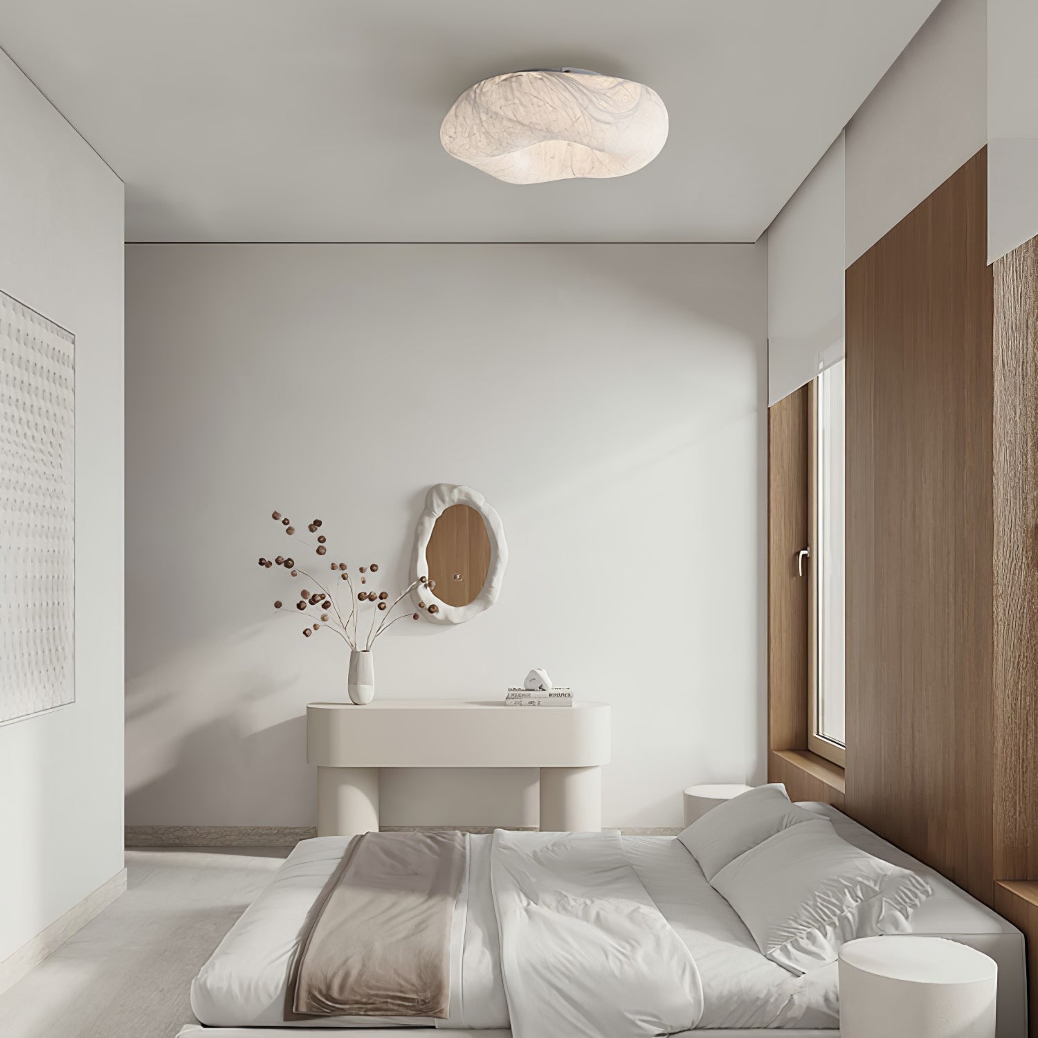 Yunduo Silk Ceiling Lamp ∅ 19.7″ x H 7″ / Dia 50cm x H 18cm (Power ~20W) / White / Warm Light Ceiling lamp