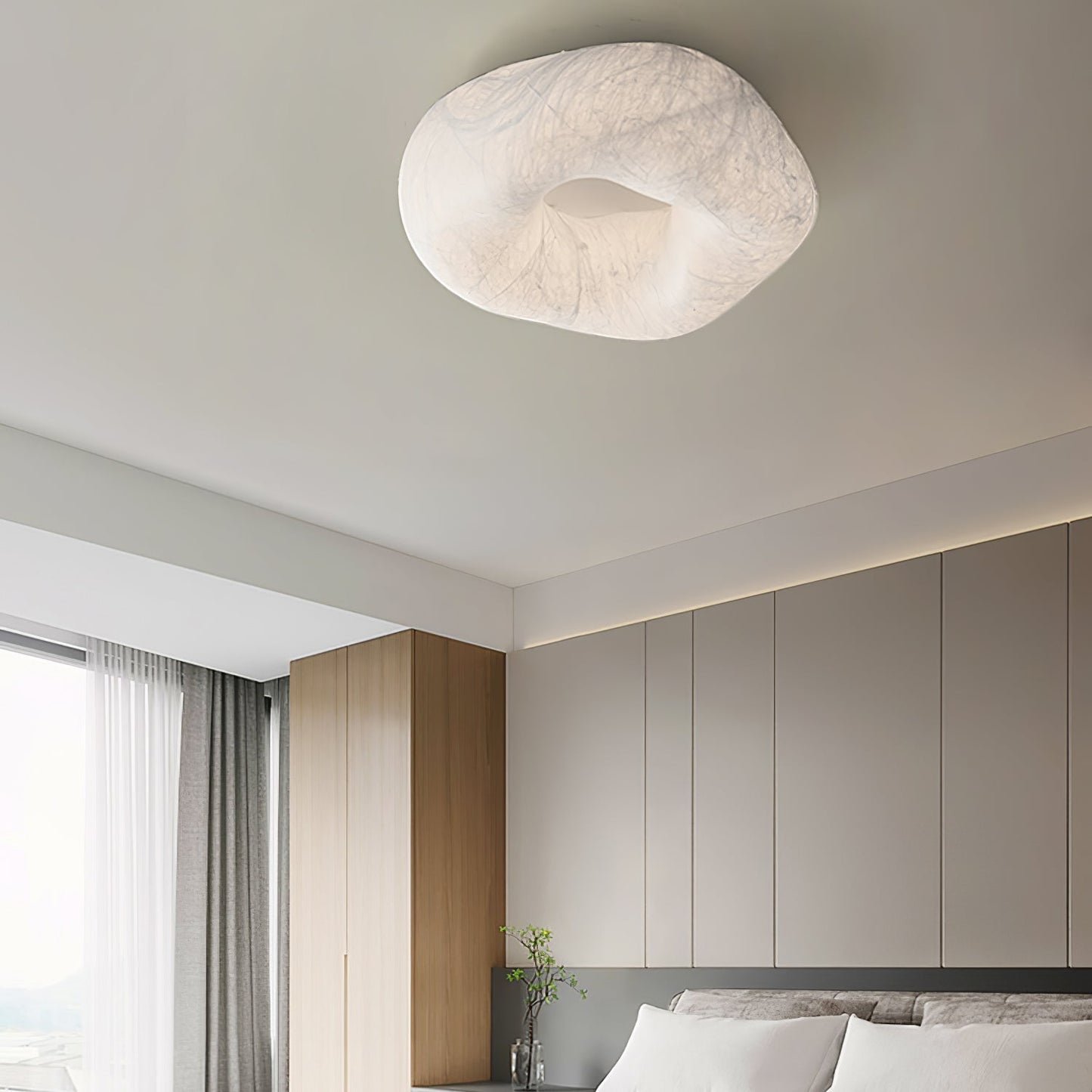 Yunduo Silk Ceiling Lamp ∅ 19.7″ x H 7″ / Dia 50cm x H 18cm (Power ~20W) / White / Warm Light Ceiling lamp