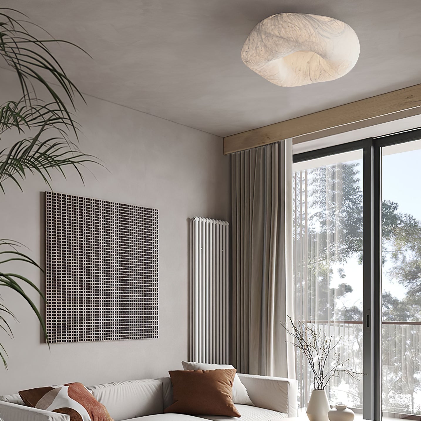 Yunduo Silk Ceiling Lamp ∅ 19.7″ x H 7″ / Dia 50cm x H 18cm (Power ~20W) / White / Warm Light Ceiling lamp